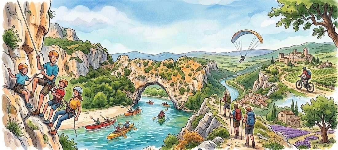 Canoë sur les Gorges de l'Ardèche et paysages naturels pour se détendre