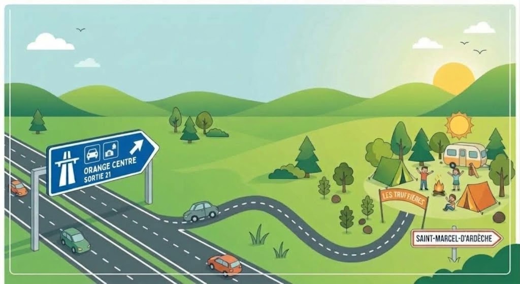 Campingplatz in der Nähe der Autobahnausfahrt Orange
