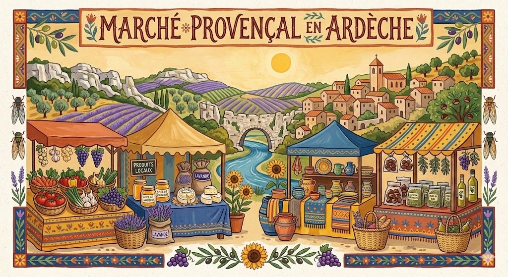 Marché de producteurs locaux en Provence occitane