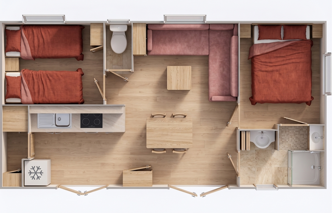 plan of a mobile home in ardeche
