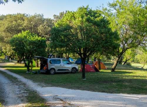 tent op camping in de Ardèche