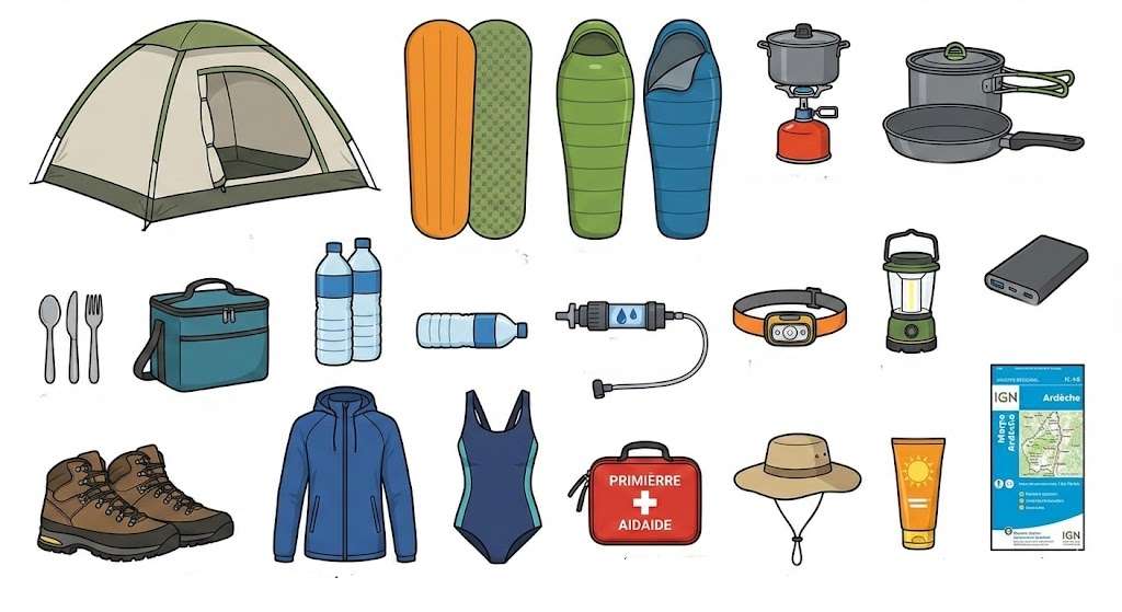 equipement toile de tente check-liste